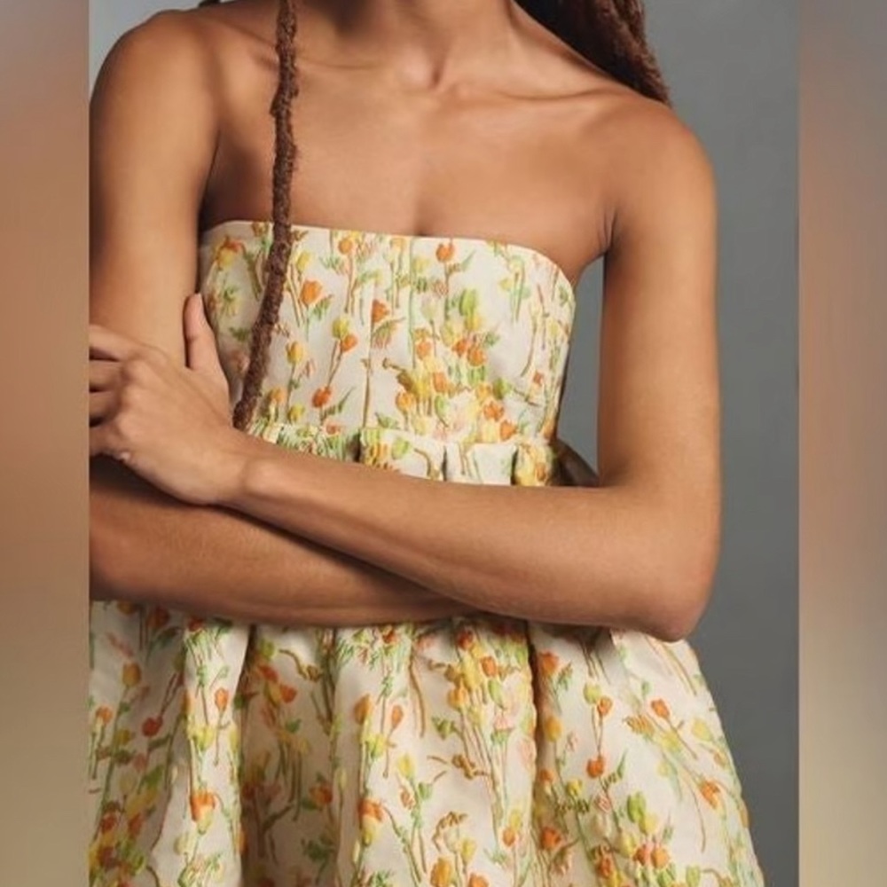 Anthropologie strapless tulip dress